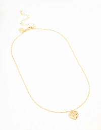 Real Gold Plated Heart Bow Locket Pendant Necklace