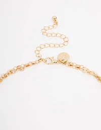 Gold Plated Round Link Layered Y-Necklace