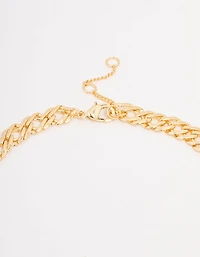 Gold Plated Flat Double Link Necklace