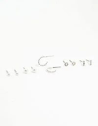 Pearl & Diamante Earrings 5-Pack