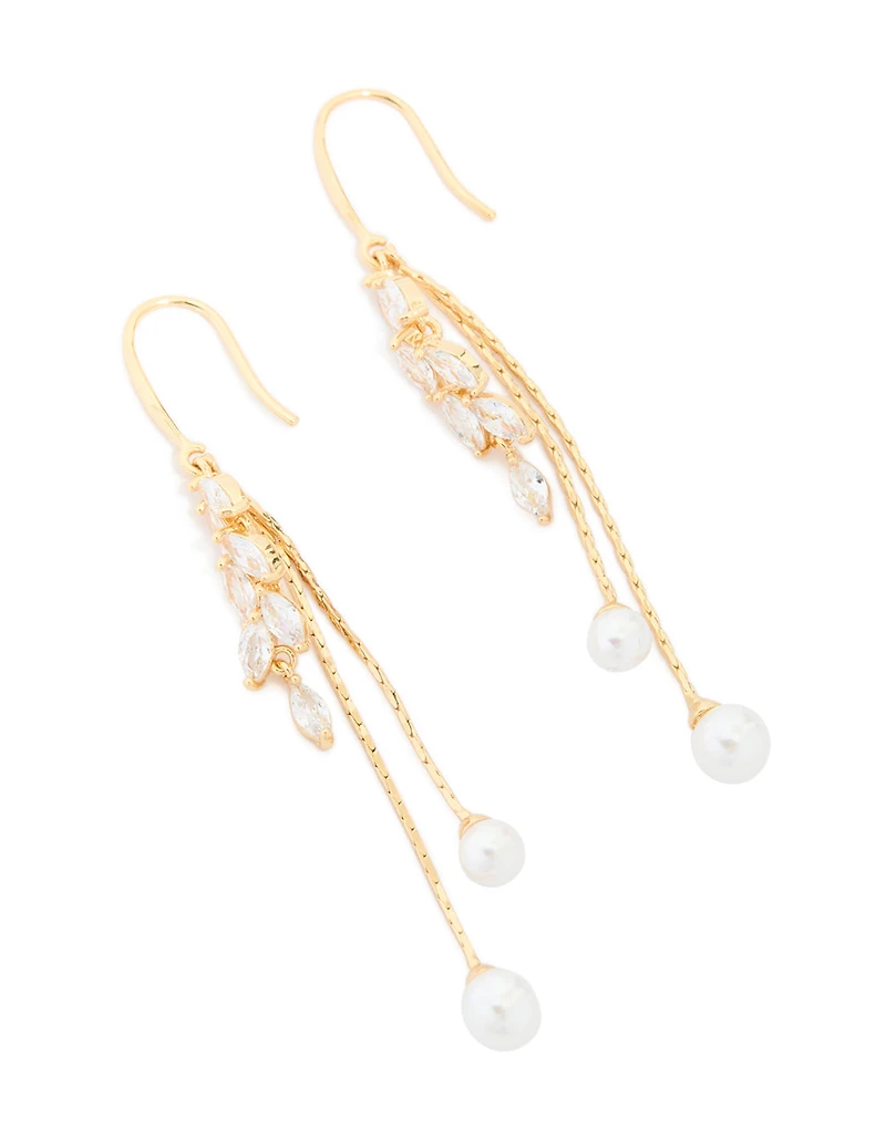 Boucles d’oreilles à crochet en zircone cubique plaquées or