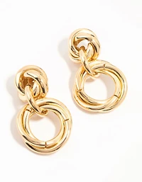 Gold Knit Drop Earrings