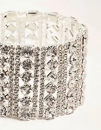 Silver Diamante Caged Wrist Cuff