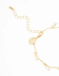 Bracelet à breloques Baguette en zirconie en laiton cube plaqué or