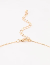 Gold Radiant Cubic Zirconia Cross Necklace
