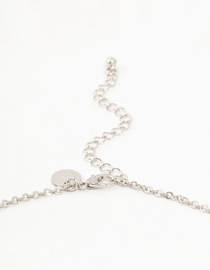 Silver Cubic Zirconia Vine Y-Necklace