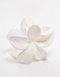 White Frangipani Claw Clip