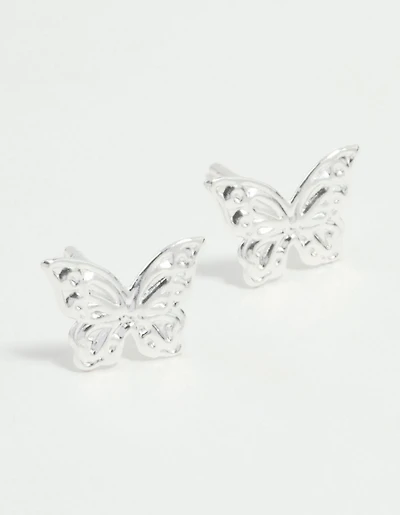 Sterling Silver Butterfly Stud Earrings