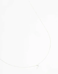 Sterling Silver Cubic Zirconia Moon Necklace