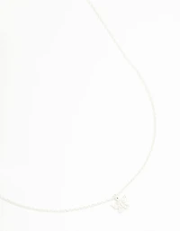 Sterling Silver Cubic Zirconia Mini Butterfly Necklace