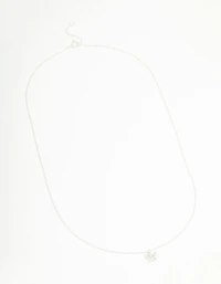 Sterling Silver Cubic Zirconia Mini Butterfly Necklace