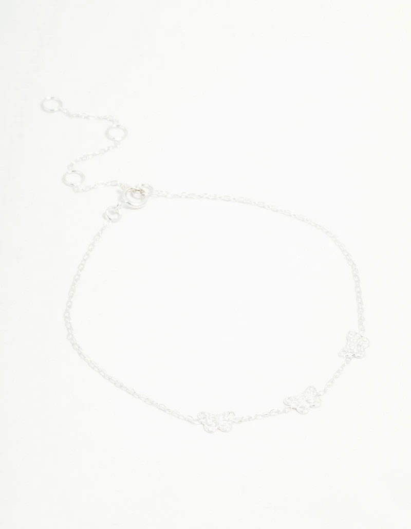 Sterling Silver Butterfly Trio Bracelet