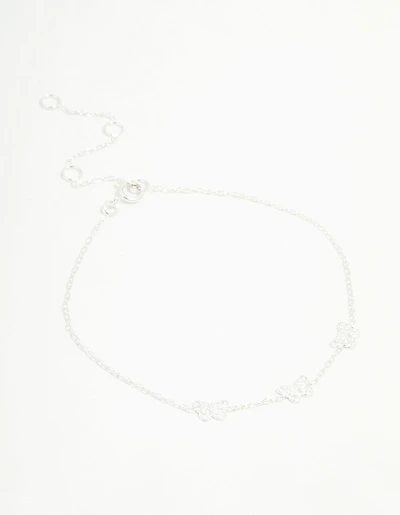 Sterling Silver Butterfly Trio Bracelet