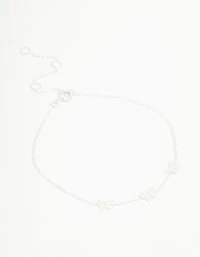 Sterling Silver Butterfly Trio Bracelet