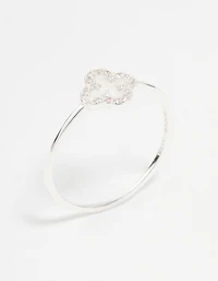Sterling Silver Cubic Zirconia Flower Ring