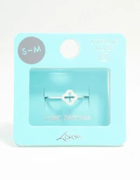 Sterling Silver Cubic Zirconia Flower Ring