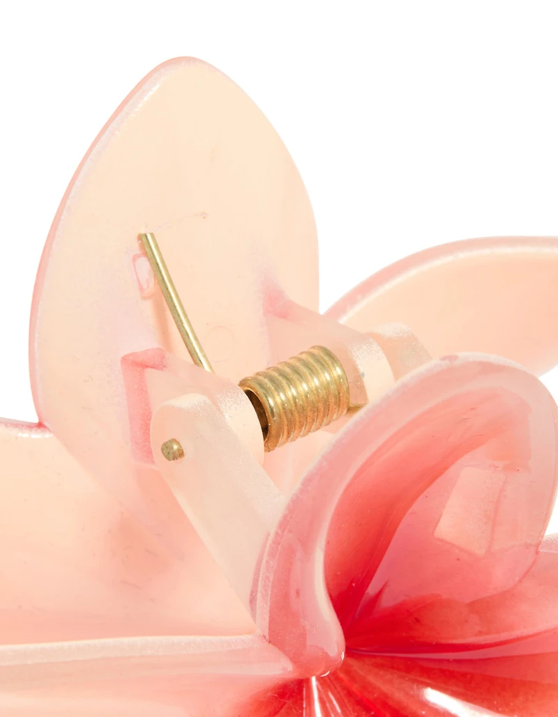Pink Ombre Hibiscus Flower Claw Clip
