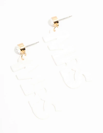 Boucles d’oreilles en acrylique pour la mariée