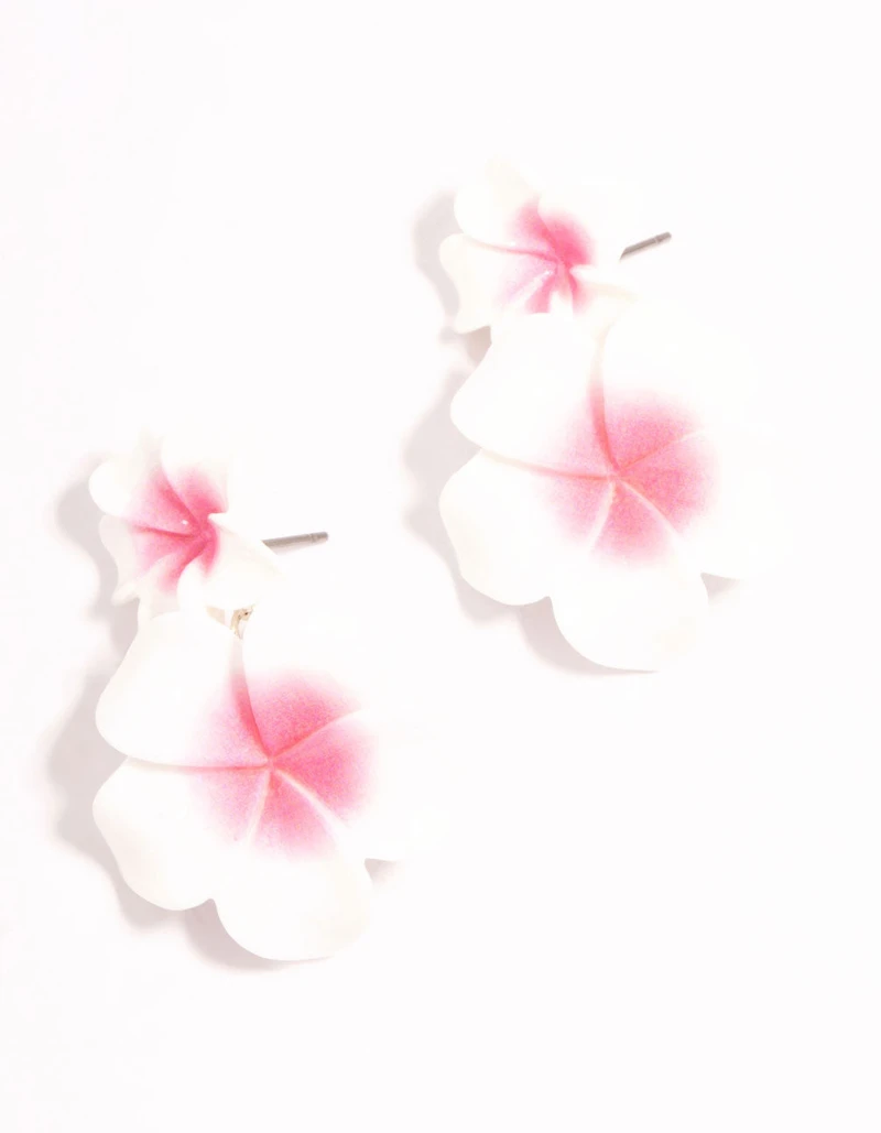 Frangipani Acrylic Drop Earrings
