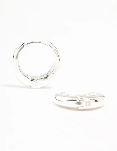 Boucles d’oreilles Huggie Argentées Simple Clicker