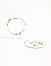 Boucles d’oreilles Huggie Argentées Simple Clicker