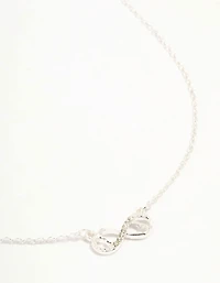 Silver Diamante Infinity With Heart Necklace