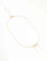 Gold Snake Bow Necklace