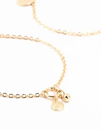 Gold Disc & Ball Toggle Charm Bracelets 2-Pack