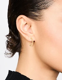Boucles d’oreilles cerceaux en forme de cœur en acier chirurgical plaqué or
