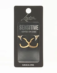 Boucles d’oreilles cerceaux en forme de cœur en acier chirurgical plaqué or