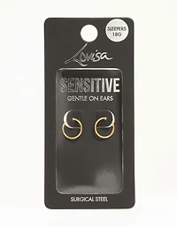 Gold Plated Surgical Steel Medium Sleeper Earrings 10 mm