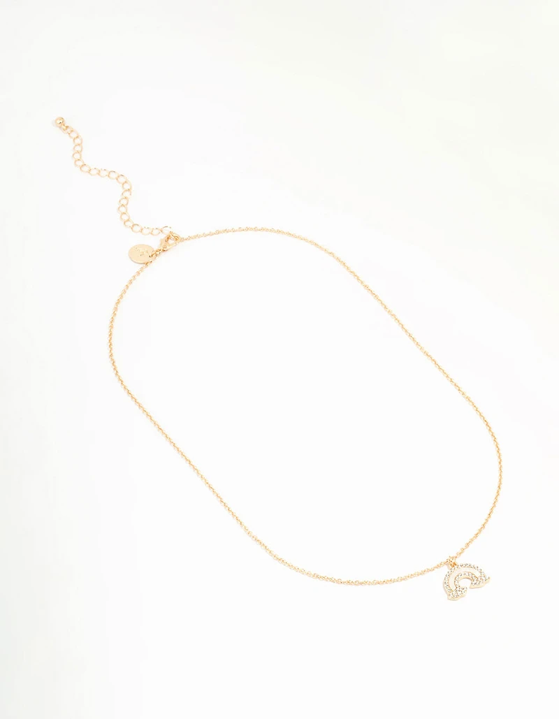 Collier arc-en-ciel en diamants dorés