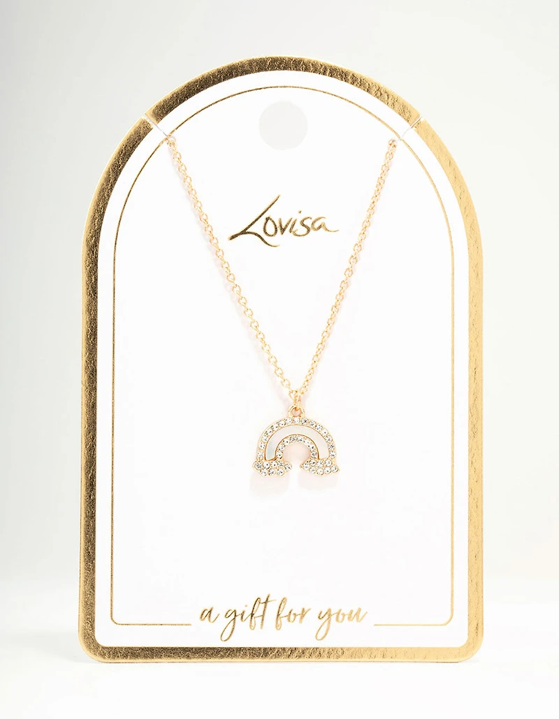 Collier arc-en-ciel en diamants dorés
