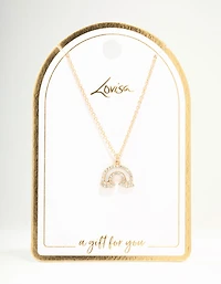 Collier arc-en-ciel en diamants dorés