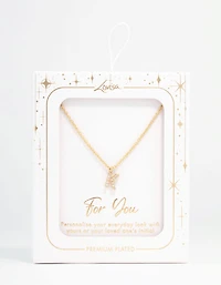 Gold Plated Cubic Zirconia Letter K Necklace
