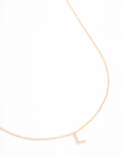 Gold Plated Cubic Zirconia Letter Necklace