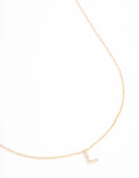 Gold Plated Cubic Zirconia Letter Necklace