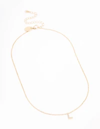 Gold Plated Cubic Zirconia Letter Necklace