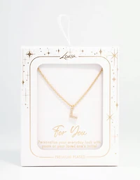 Gold Plated Cubic Zirconia Letter Necklace