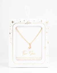 Gold Plated Cubic Zirconia Letter J Necklace