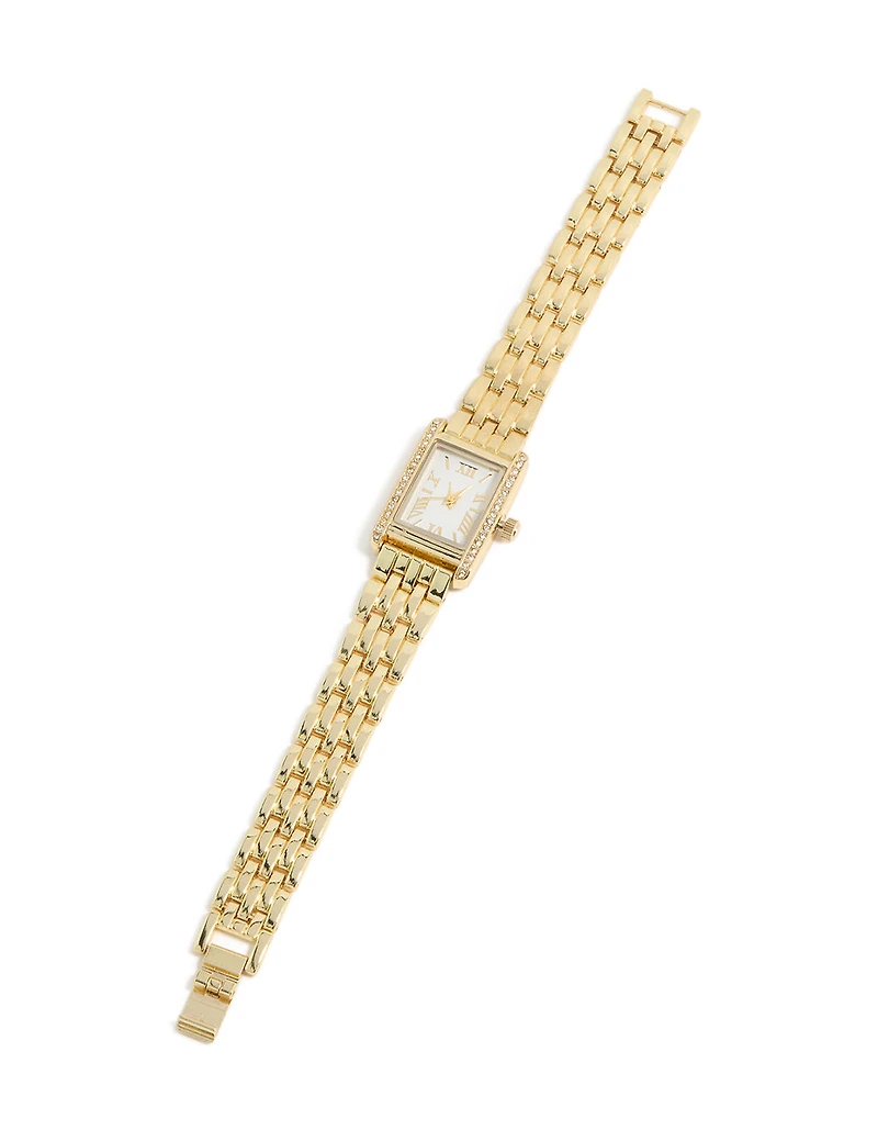 Gold & Diamante Roman Numeral Watch