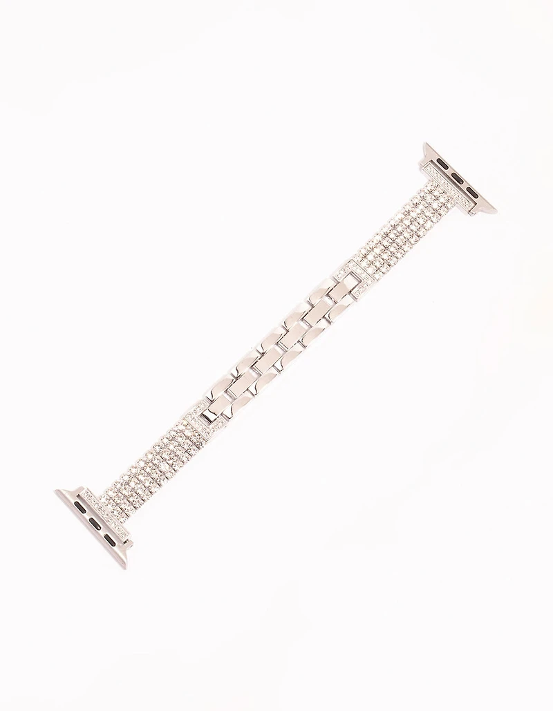Silver & Diamante Watch Strap 42/44/45