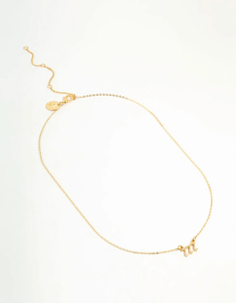Gold Plated Cubic Zirconia 777 Angel Number Necklace