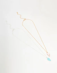 Pink & Blue Best Friends Necklaces 2-Pack