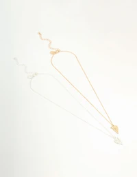 Mixed Metals Angel Necklaces 2-Pack