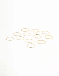 Gold Thin & Simple Rings 12-Pack
