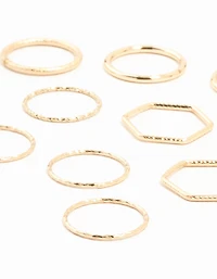Gold Thin & Simple Rings 12-Pack