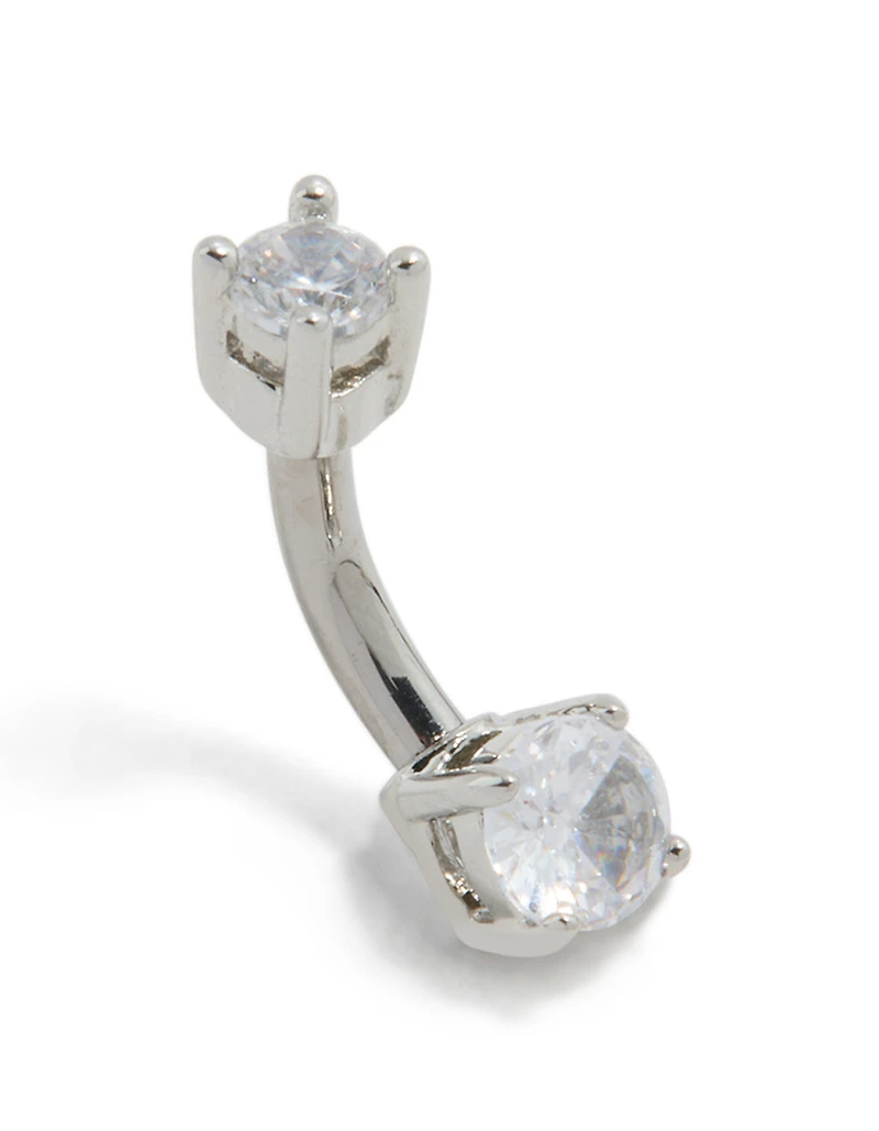 Mini barre de ventre en zircone cubique en titane