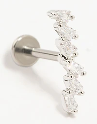 Titanium Baguette Cubic Zirconia Crawler Single Flatback