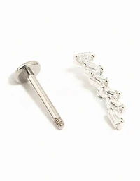 Titanium Baguette Cubic Zirconia Crawler Single Flatback